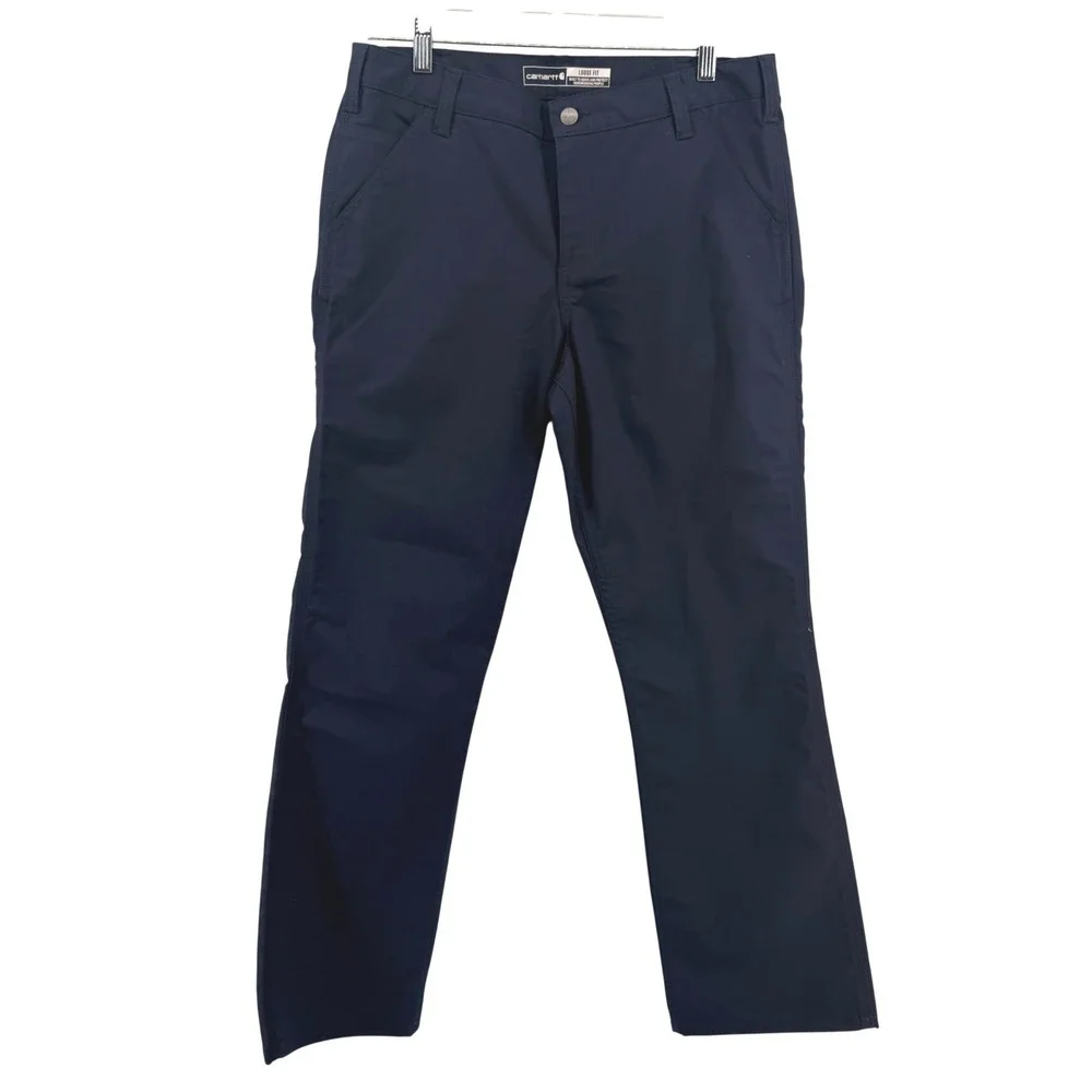 NEW Carhartt Work Pant Women 10 Short Blue Rugged Flex Canvas BN3109-W